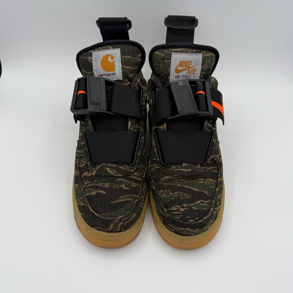 Nike Air Force 1 One Utility Carhartt WIP Tiger Camo Gum Bottom Sneakers - Picture 2 of 6